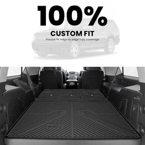 Image of LASFIT Trunk Mat for Chevy Suburban /GMC Yukon XL /Escalade ESV 2015-2020 | Only Yukon XL, Not Fit Yukon /Only Escalade ESV, Not Fit Escalade; Edge to Edge Coverage, Easy to Wash