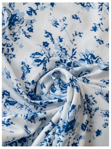 Milumia Women's Boho Floral Drawstring Split Thigh Ruched Bodycon Midi Skirts4