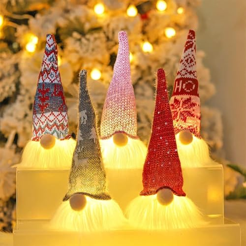 5 Stück Weihnachtswichtel Figuren LED,Wichtel Figuren Weihnachten...