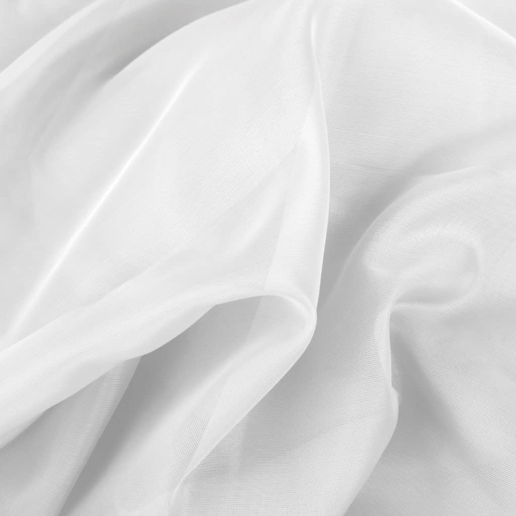 Bestlivings Rideau 300 cm à 900 cm de largeur, voile transparent avec galon fronceur et bande de plomb universelle cousue de couleur blanche (largeur env. 750 cm, longueur env. 175 cm)