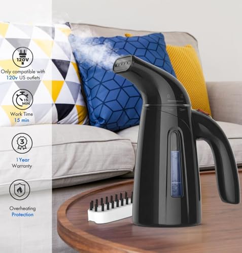 Image of OGHom Steamer for Clothes, Handheld Clothing Steamer for Garment, 240ml Big Capacity 700W Portable Travel Steam Iron (Midnight Grey)