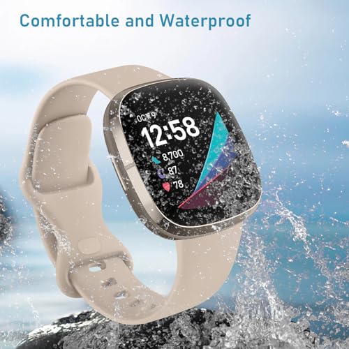 Image of Meliya Soft Strap for Fitbit Versa 4 / Versa 3 / Sense 2 / Sense(Watch Not Included), Flexible Premium Elastomer TPU Adjustable Watch Straps, Sport Replacement Band for Women Men