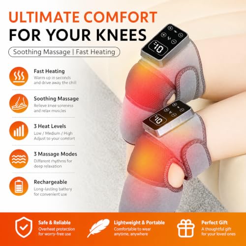 Masajeador de Rodillas con Calor - Bracera Eléctrica para Alivio del Dolor miniatura 3