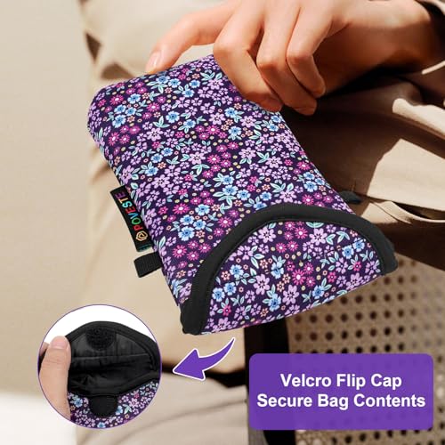 Image of POVESTE Neoprene Cell Phone Sleeve Pouch Case Bag with Crossbody Strap Lanyard for Women, Flap Closure Secure Cell Phone Bag with Pocket for Cards, Cash. (Garden World)