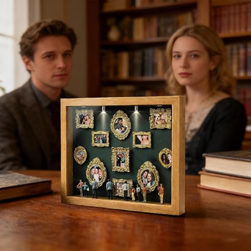 Marco de museo en miniatura para regalar cajas de recuerdos con luz 8