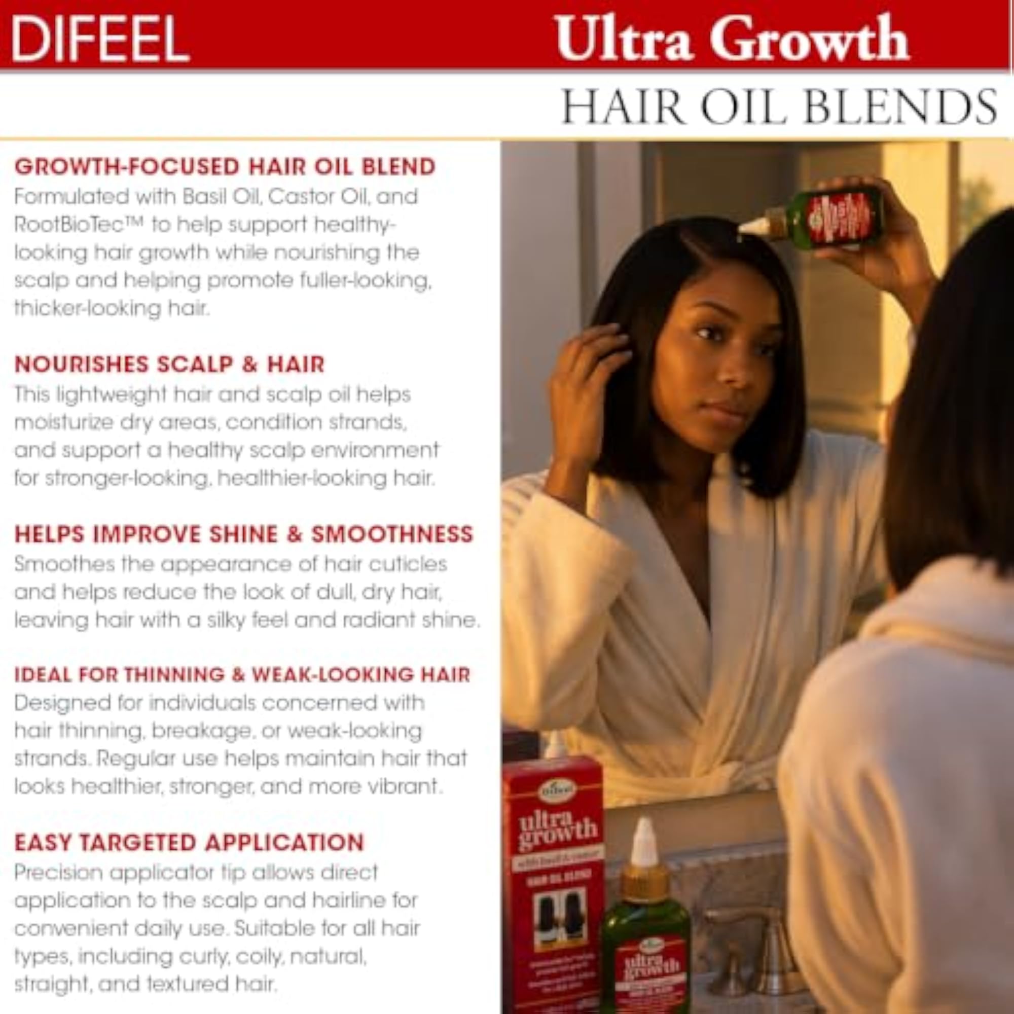 Ultra Growth 98% Natural Basil & Castor Hair Growth Oil