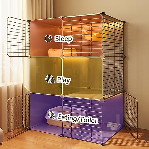 Parc pour animaux de compagnie intérieur : grande cage chat pliable 75 cm