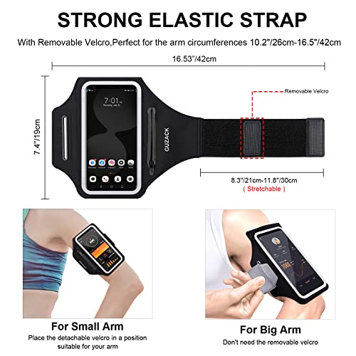 Sportarmband Handy Universal, Handyhalterung Joggen Mit Kopfhörer Tasche Running Armband für iPhone 16 Pro Max/15 Pro/14 Pro/13/12/11 Handytasche für Joggen Running Bis zu 6,9'