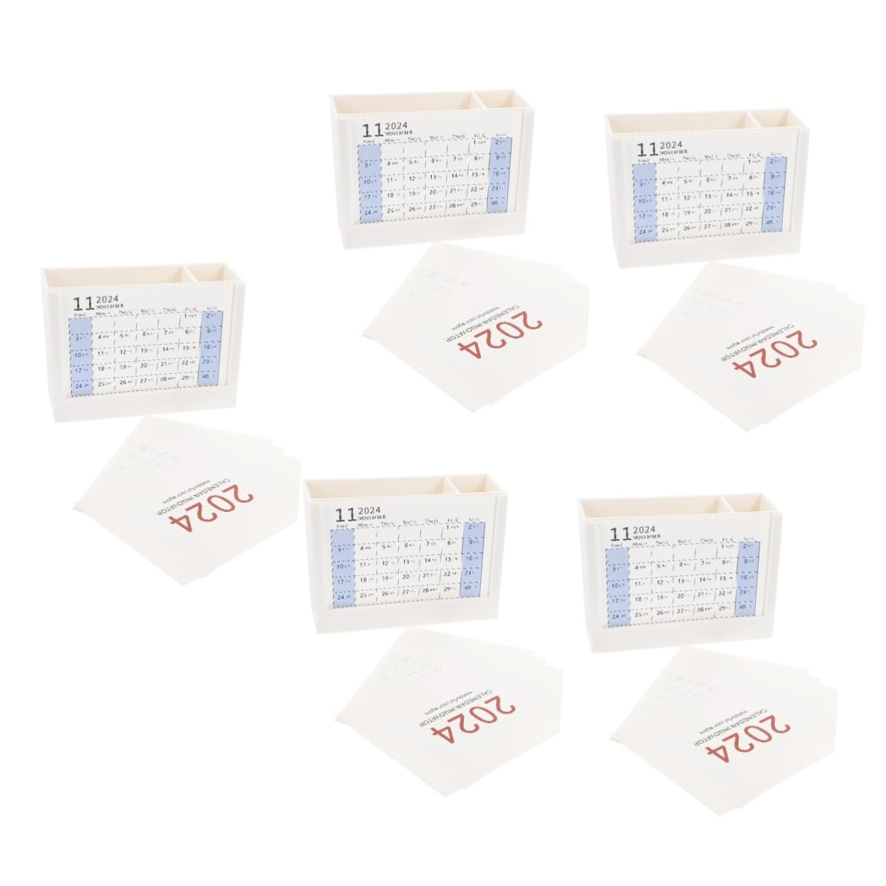 Lurrose 5pièces Porte-stylo Plastique Multifonctionnel Avec Compartiments Organisateur De Bureau Rangement Pour Pinceaux Et Accessoires De Maquillage Design Minimaliste Pour Maison Bureau