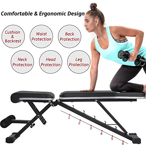 Merax Utility Weight Bench Adjustable Workout Bench for Weight Training, Full Body Workout
