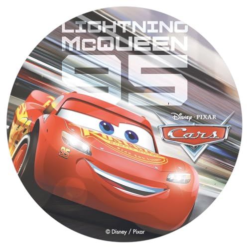 Dekora - Decoracion Tartas de Cumpleaños Infantiles en Disco de Oblea de Cars Pixar - 20 cm