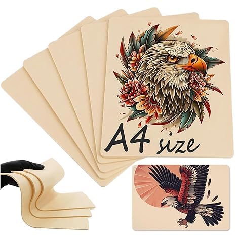 Kunsthaut Tattoo Übungshaut 2.5MM, Rayyl 4 Stück Tattoo Kunsthaut A4 20×30cm Tattoo Silikon Haut Double Sides Übungshaut Tattoo Skins für Tattoo Zubehör