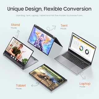 EYY 2 in 1 Laptop Computer, 15.6" 16GB DDR4 512GB SSD Touchscreen Notebook, AMD Ryzen R3 3200U(Up to 3.5 GHz), Radeon Vega 3, 1920x1080 FHD Display, Win 11 Pro, WiFi, BT5.1 RJ45, Blacklit Keyboard