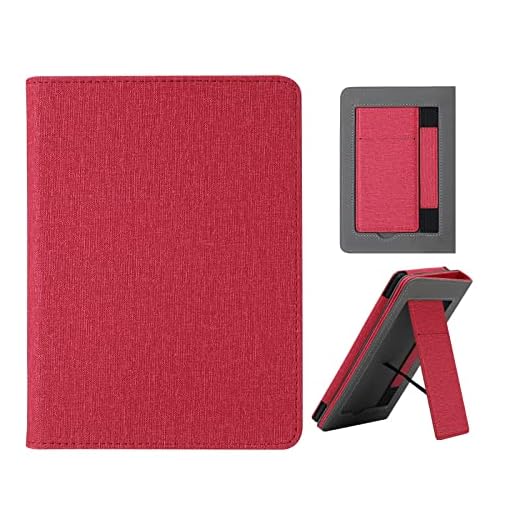 Capa fino para Kindle Paperwhite 11ª geração e Kindle Paperwhite Signature Edition (6,8 polegadas, versão 2021), Estojo caso em pé couro PU com ativação/repouso automático e alça de mão