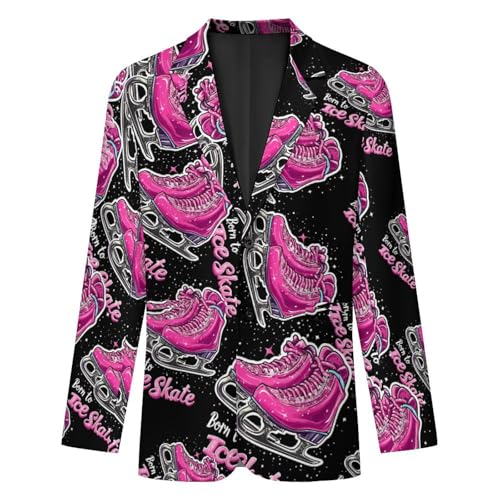 Born to Ice Skate Men's Slim Suit Long-Sleeve Prom Tuxedo Classic Two Button Business Jacket4