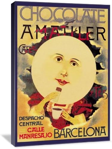 Chocolate Amatller: Barcelona (Moon) 13" x 20" Gallery Wrapped Canvas Wall Art
