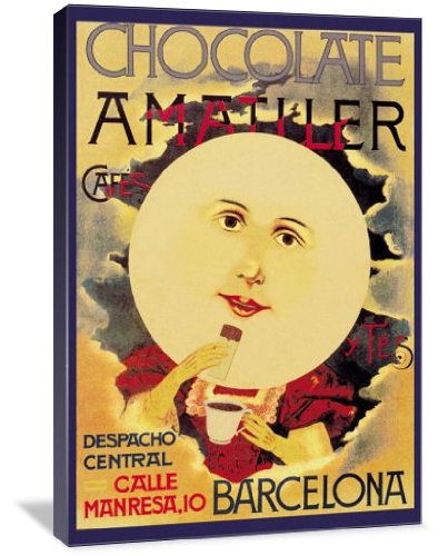 Chocolate Amatller: Barcelona (Moon) 13" x 20" Gallery Wrapped Canvas Wall Art
