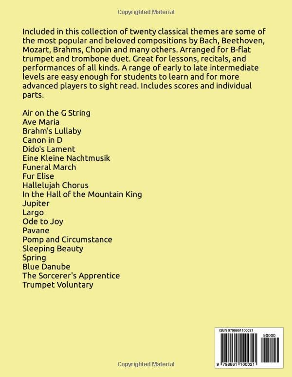 20 Classical Themes for Trumpet and Trombone Duet - Image 2