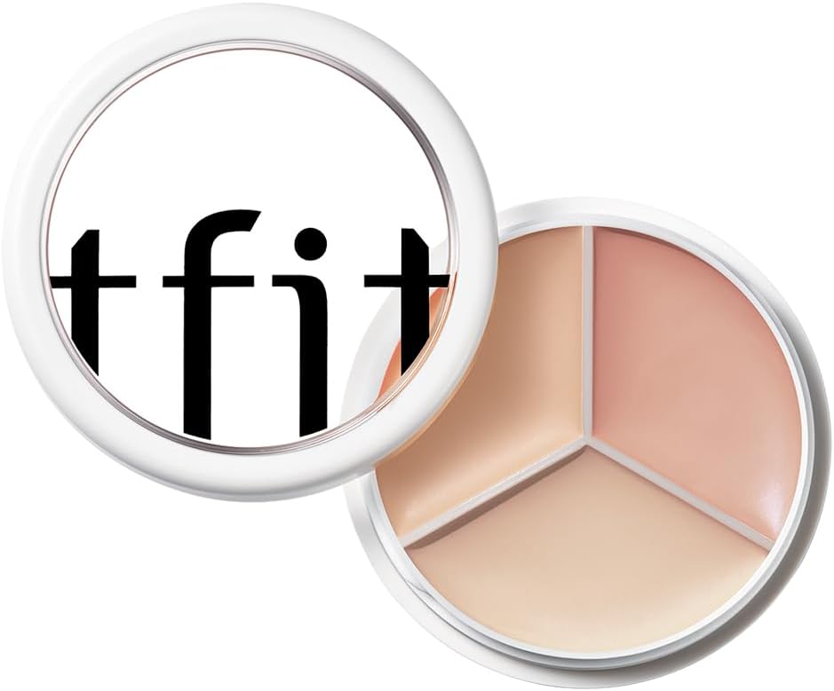 TFIT Multi-Use Pot Concealer - Triple Palette | High-Pigmented, Full Coverage & Crease-Proof | Korean Concealer for Dark Circles, Redness & Blemishes, 03 COOL, 15g