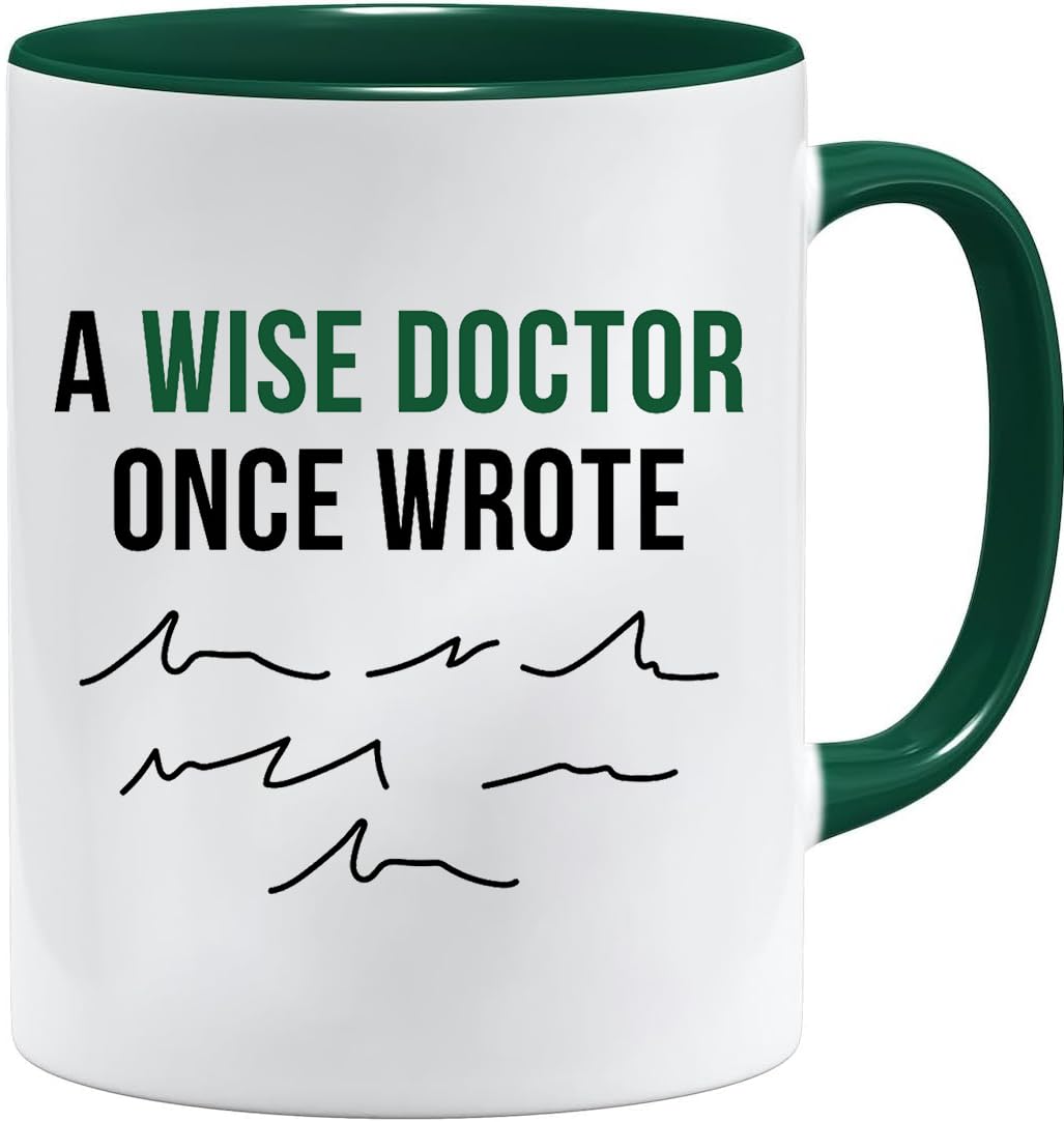 Acen Merchandise Women's White A Wise Doctor Once Wrote |Fathers Day Mug & Gift Box Set Fathers Day Cup Presents From Daughter Or Son | Gifts For Dads Birthday | Christmas Mugs Dad My Father Or Sibling Gift | Work Cup