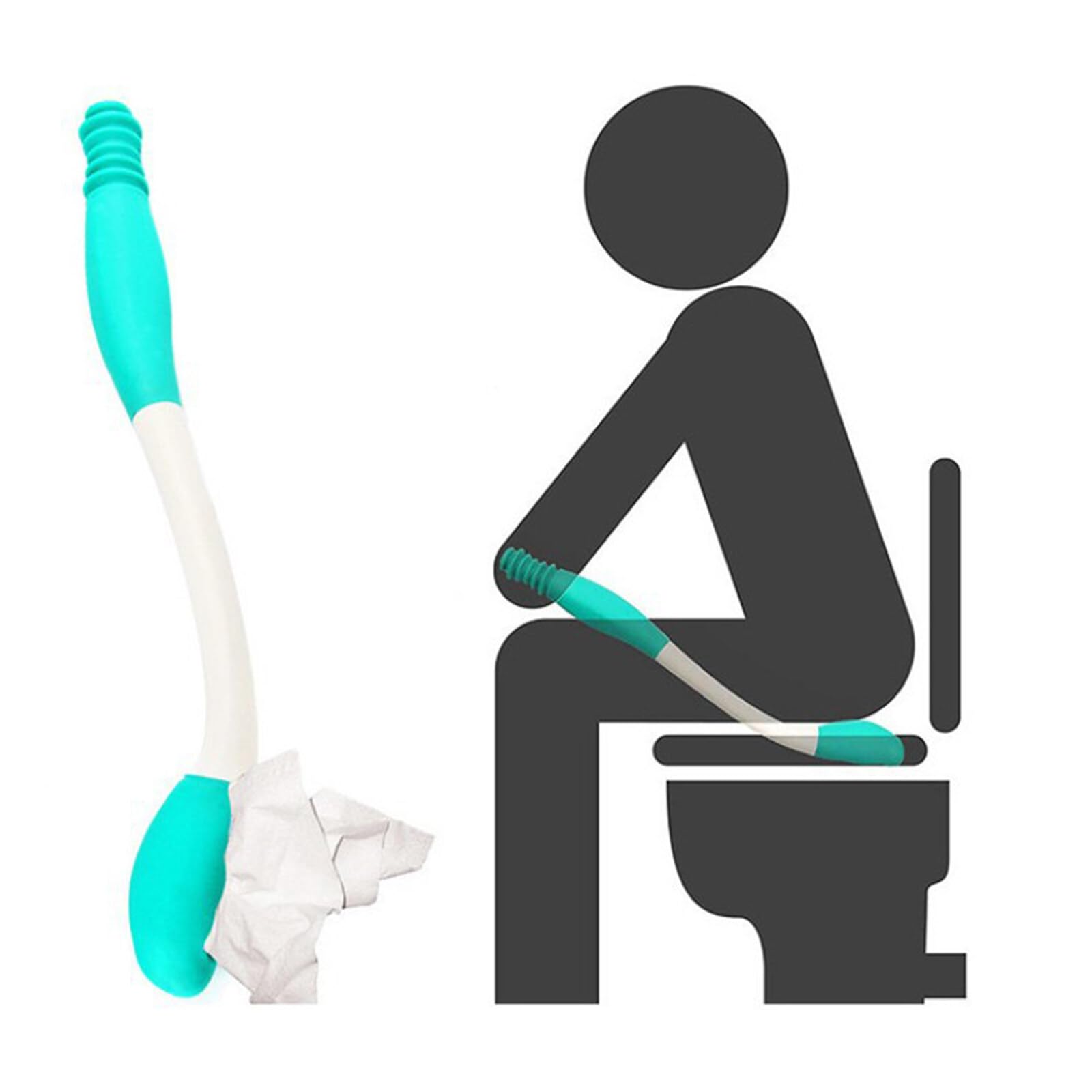 SANON Lot de 2 aides à essuyer les fesses - Longue poignée - Confortable - Pour papier toilette - Pour les personnes âgées, les femmes enceintes, les blessés