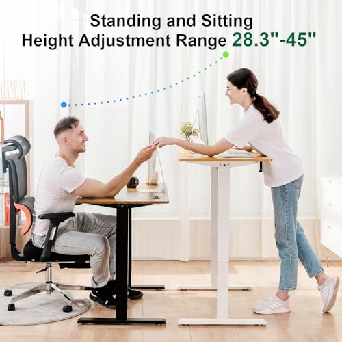 Image of COMHOMA Small Standing Desk Adjustable Height & Tiltable Tabletop, Mobile Stand Up Desk for Laptop, Portable Computer Table for Home Office Work and Walking Pad Treadmill, Height 30.7 inch-46.4 inch, Tan