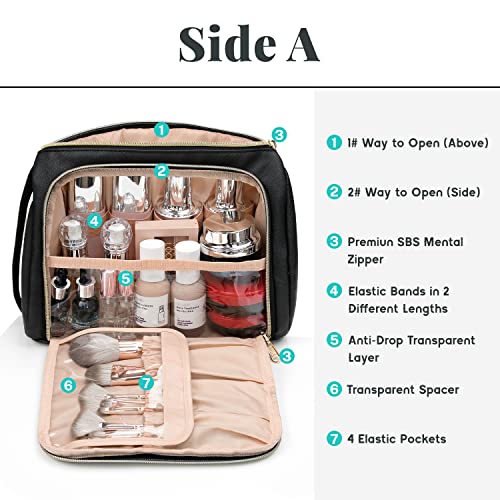 CUBETASTIC Travel Makeup Bag - Large Makeup Pouch Waterproof & Portable Cosmetic Organizer Bag PU Leather Zipper Pouches for Women and Girls2