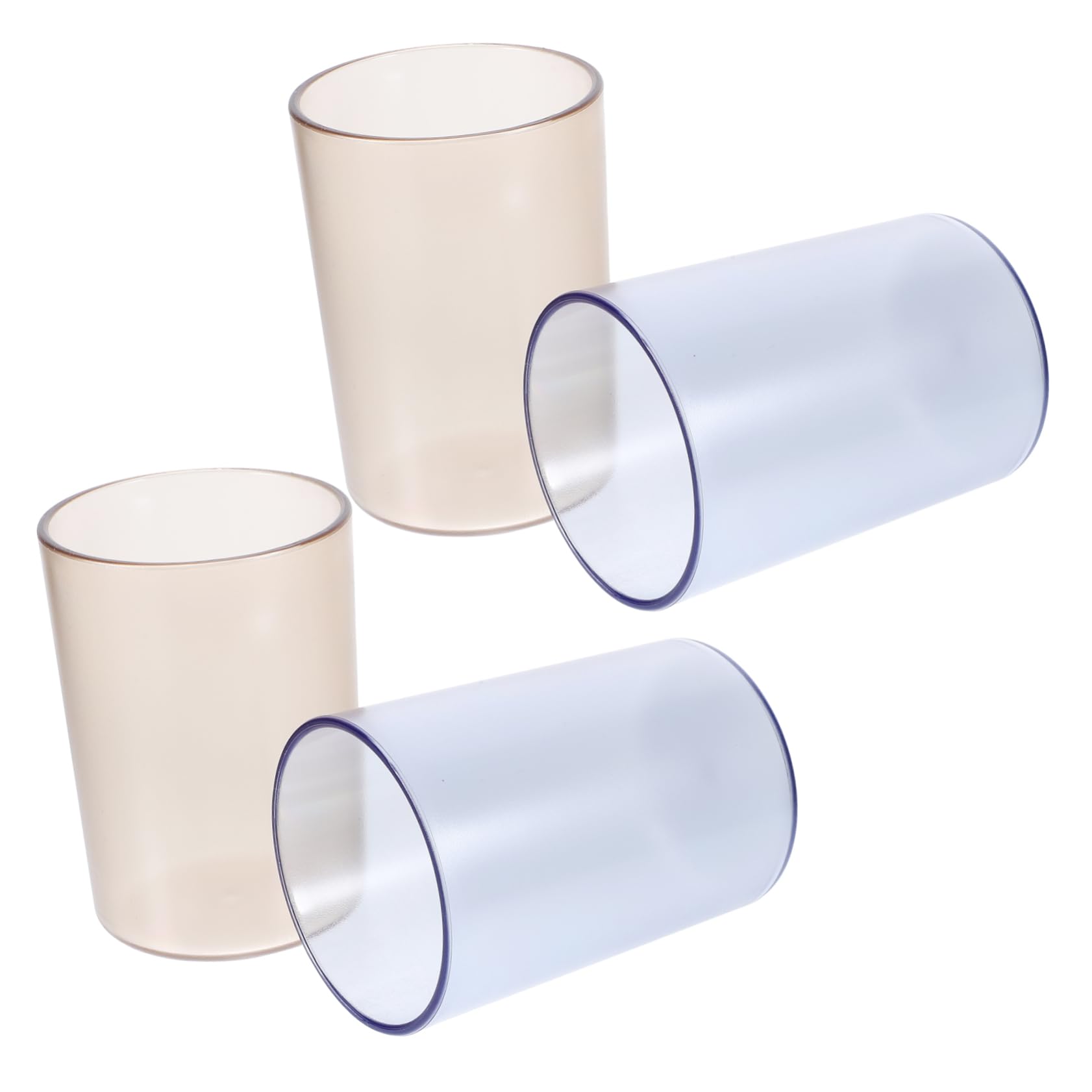 PRETYZOOM 4 Set Tazza dello Spazzolino da Denti Tazze da caffè Trasparenti Dentifricio Titolare Biberon Spazzolino da Viaggio Frullato Coperchi delle Tazze Distributore Plastica 4 Pezzi * 4