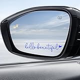 LLII Hello Beautiful Rearview Mirror Decal Car Accessories for Women, Vinyl Rear View Mirror Window Stickers Car Decorations Gifts for Girls Self Affirmations（Blue)