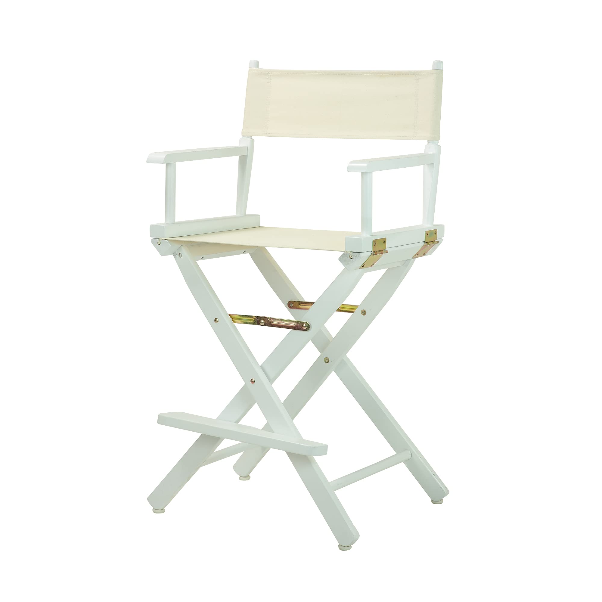 Photo 1 of ***MINOR DAMAGE***  Casual Home 24" Counter Height Directors-Chairs, White Frame/Natural/Wheat Canvas White Frame 24" - Counter Height White Frame/Natural/Wheat Canvas