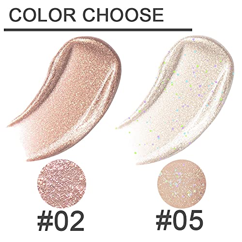 Image of SUAKE Liquid Sparkling Glitter Eye Shadow Sticks - Crystal Silver Golden Eyeshadow, Eyeliner, Eyelid Shimmer Highlight Makeup, sombra de para ojos,Waterproof Quick-Drying