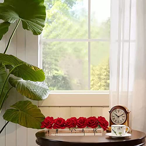 Vase en acrylique transparent moderne rectangulaire grand format pour décoration de mariage