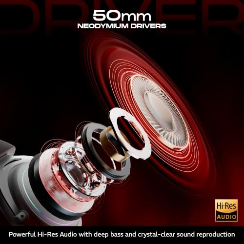 Image of daWg HeadBug G30 Wired Gaming Headset, 50mm Neodymium Drivers, Virtual 7.1 Surround Sound, Hi-Res Audio, Flexible Gaming Mic, Audio Controls, RGB LED, Soft Ear Cushions, Windows Software (White)