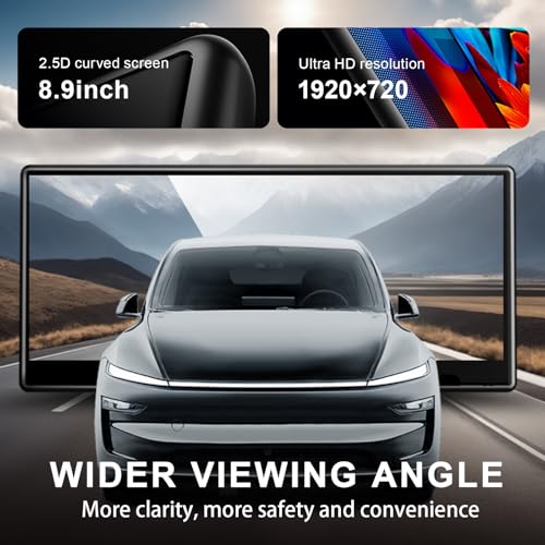 Image of 8.9 inch Head Up Display for Tesla Model 3 Highland 2024 with Front Camera,Blind Spot Navigation Power Speed IPS HD Touchscreen