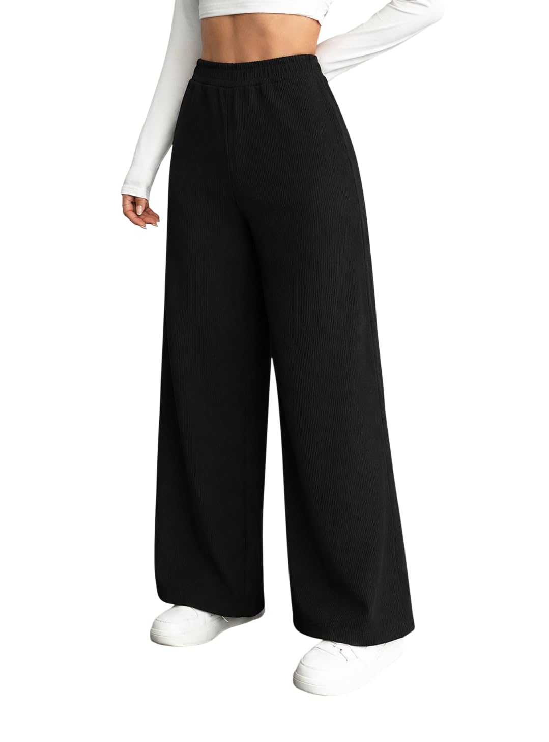 preneum Women's Striped Wide-Leg Korean-Inspired Comfortable & Stylish Casual and Formal Trouser Pant-picture-54