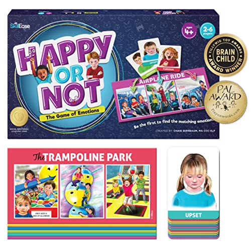 Emotions and Feelings Game to Improve Social Skills, Autism and Counseling Game for Kids, Speech Therapy Game, SkillEase Happy or Not Board Game, ADHD Game, ABA Therapy Materials