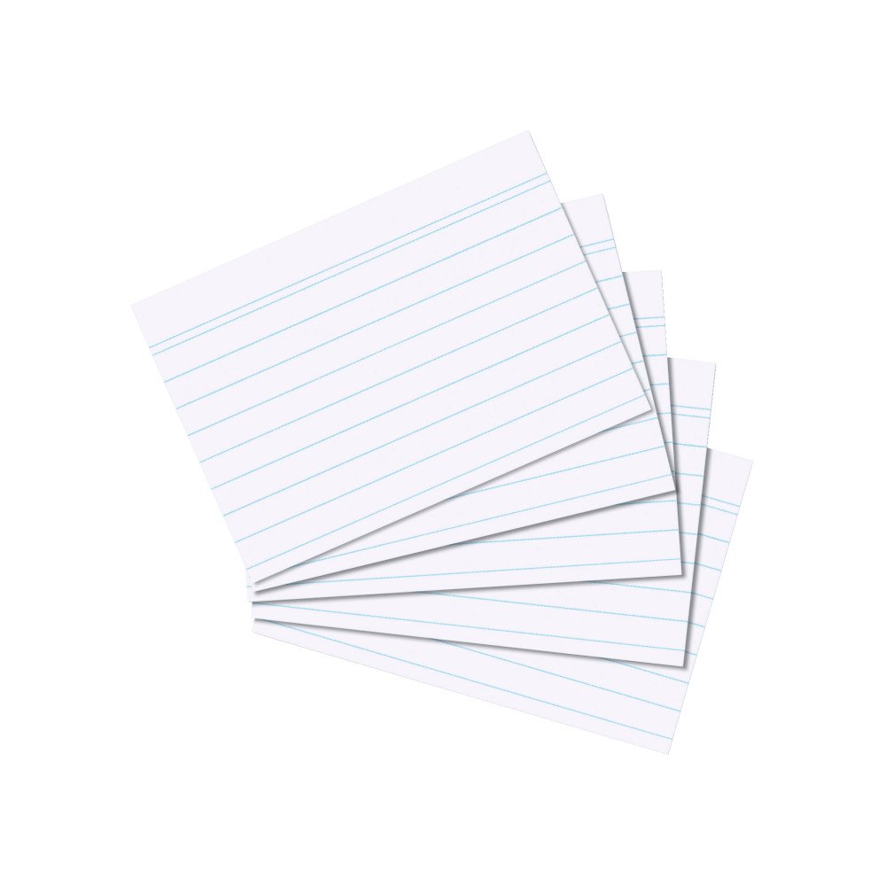 herlitz 1150705 Lot de 100 Cartes, lignées, Blanches, au Format A7