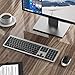 Wireless Keyboard and Mouse Combo - seenda Full Size Slim Thin Wireless Keyboard Mouse with On/Off Switch on Both Keyboard and Mouse - (Black and Silver)