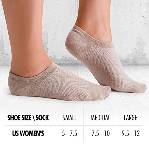 Bam&bü Women's Premium Bamboo Viscose No Show Casual Socks - 4 pair pack - Non-Slip3