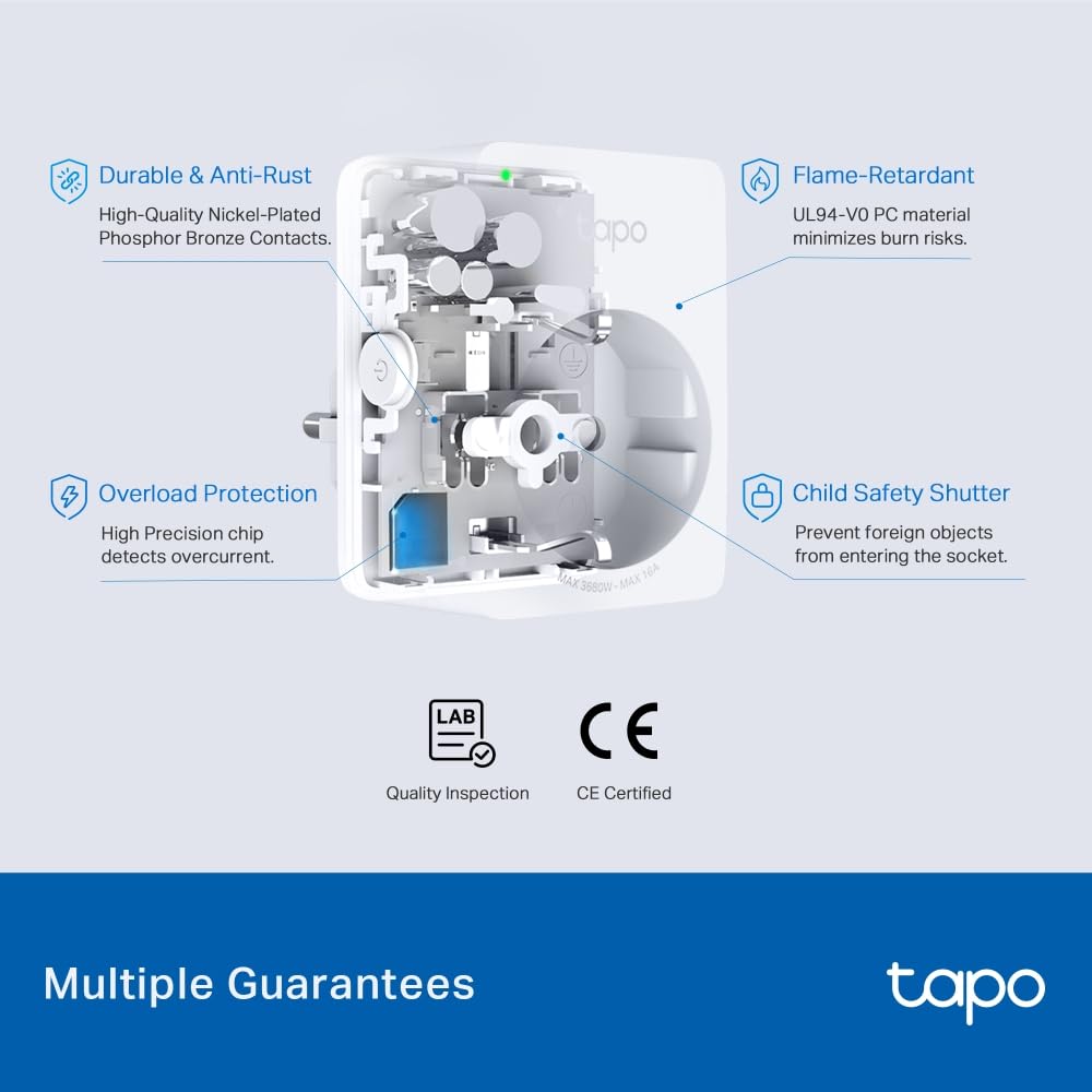 TP-Link Tapo P110M | Miniaturowe inteligentne gniazdko Wi-Fi z pomiarem zużycia energii | Kompaktowa konstrukcja | Zdalne sterowanie | Kompatybilne z Alexa i Google Home