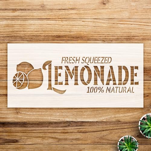 Lemonade Stencil Pattern for Kitchen Decor and Crafts, Reusable Mylar Template for Wood, Walls, and Spring Projects - Size A3 (16.5