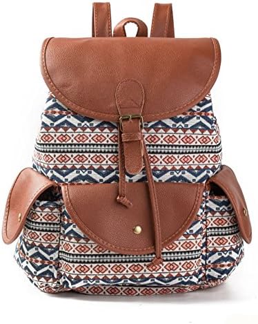 Freessom Sac A Dos Femme Vintage Toile Cuir Fleur Floral Exotique Boheme Ethnique Cordon De Serrage Sac D Ecole College Fille Ado Avec De Delicates D Impression Voyage Randonnee Cadeau Marron 1 Amazon Fr