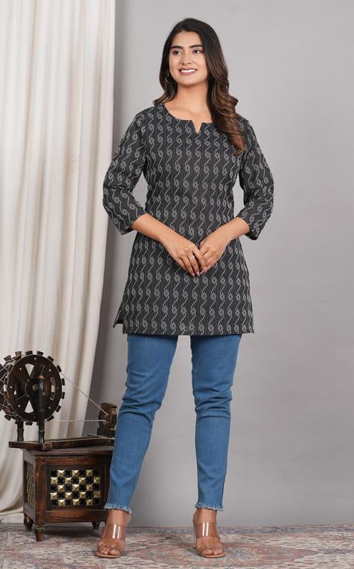 Image of Women Cotton Printed Kurti for Women | Stylish, Casual, Regular, Soft & Cozy, Comfortable Short Kurti