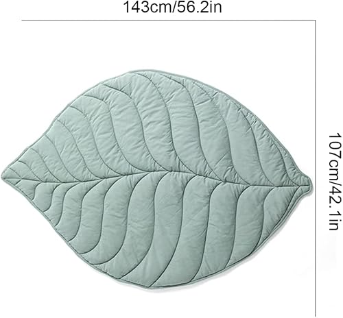 Miniatura 7 de Tapete de juego de 563 x 421in en forma de hoja verde tapete de dormir para bebé lavable y grueso alfombras de juego suaves para recién nacidos