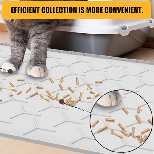 Tapis multifonctionnel imperméable pour litière et alimentation chats - 5
