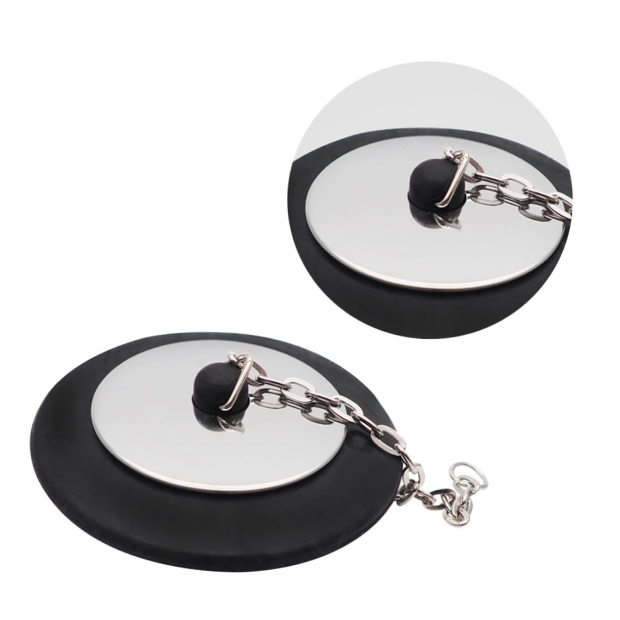 Ciieeo Rubber Drain Stopper with Chain Bathtub Plug for Home Hotel Easy to Clean Strong Adhesion for Preventing Water Flow and Sinks