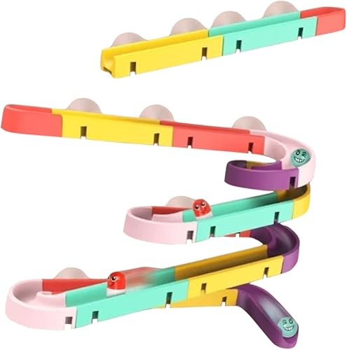GALPADA DIY Assembled Ball Drop Track for Colorful Marble Run Bath Educational Stem Building to Enhance Hand Eye Coordination and Cognitive Skills Birthday Gift
