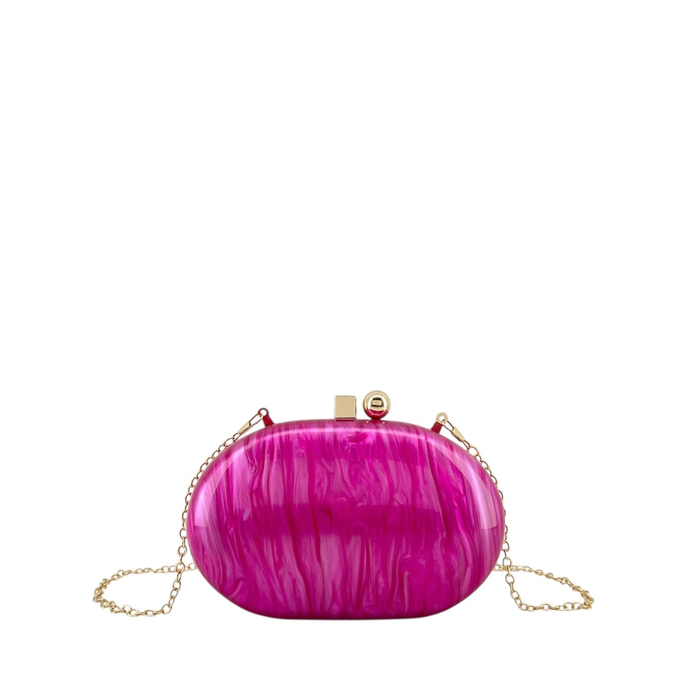 MODELISA - Bolso Clutch De Mano Elegante Ovalada Cadena De Hombro Boda Fiesta Noche Evento Para Mujer