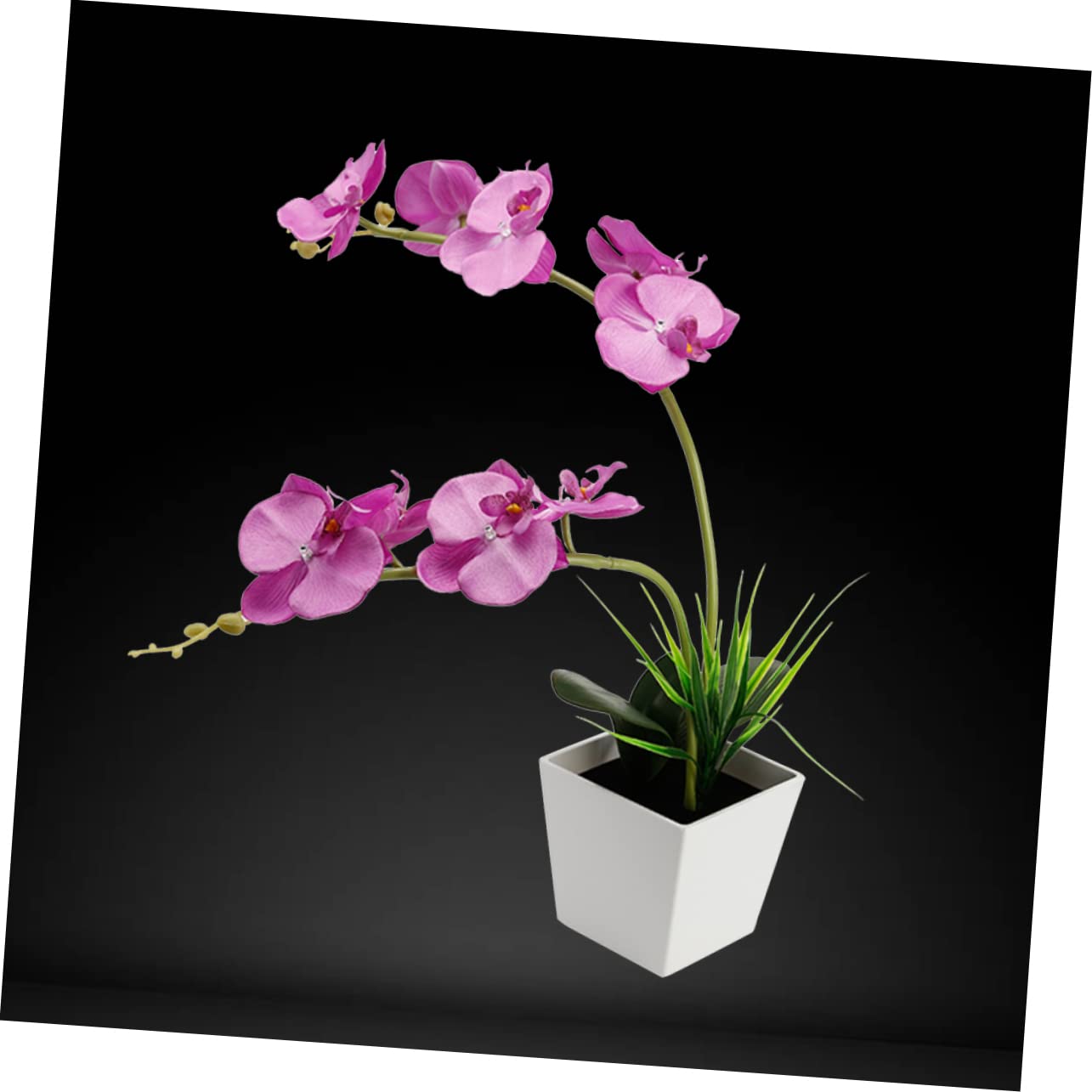 Zerodeko Lámpara LED de Orquídea Púrpura Flores Artificiales