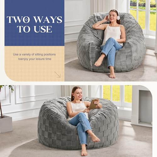 Image of Hobestluk Adults Bean Bag Chair 4FT Big BeanBag Chair Extra Large Oversized